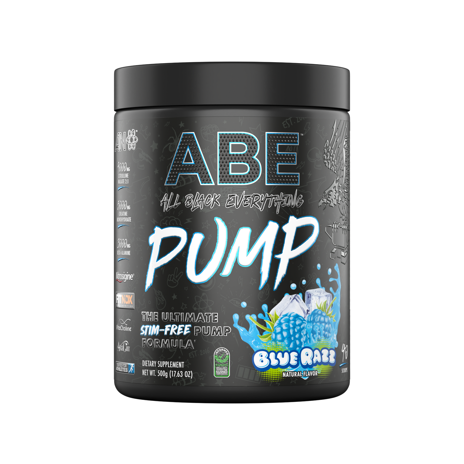 ABE Pump - Zero Stim Pre-Workout 500g (17.63oz) 40 scoops