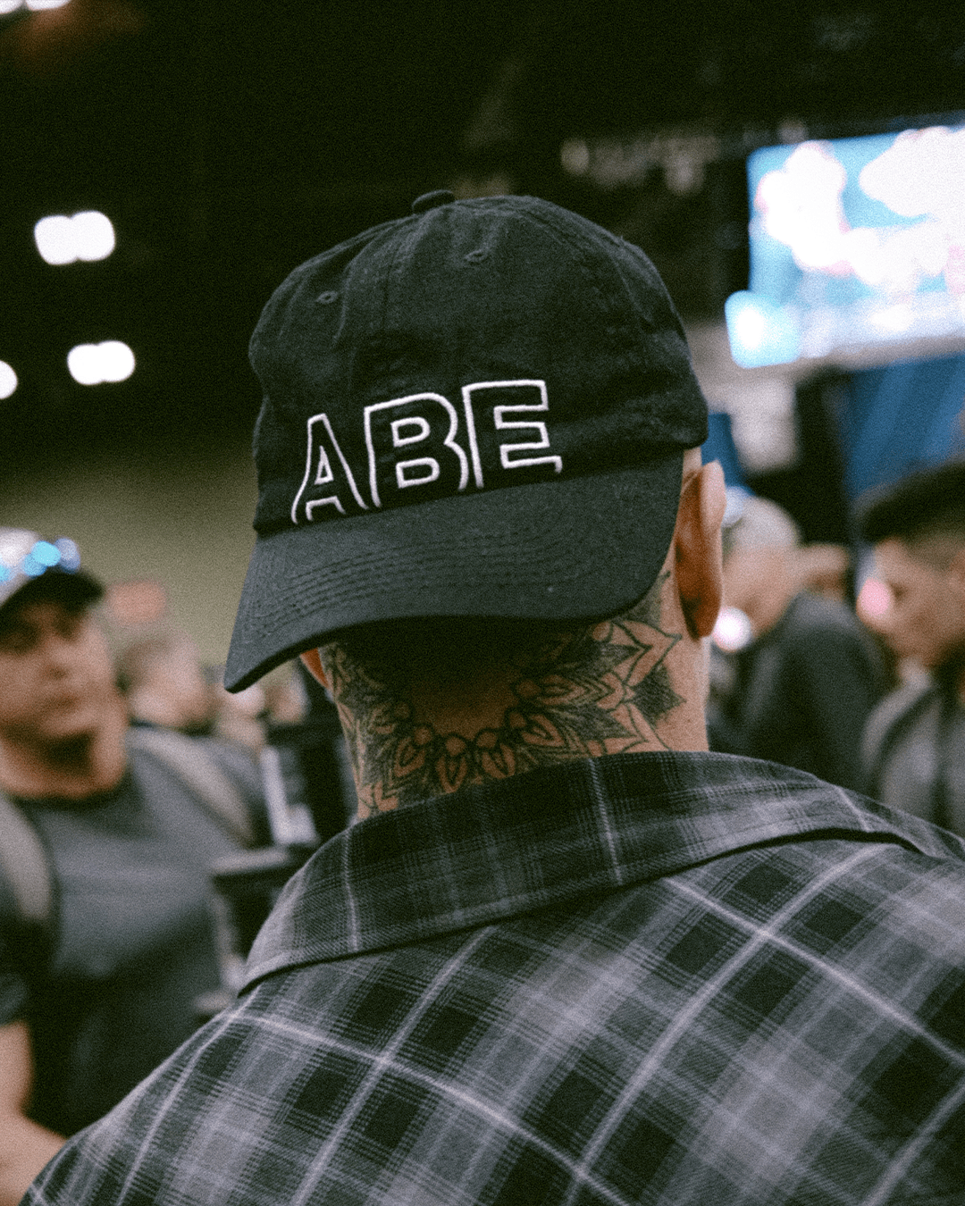ABE Dad Hat on model